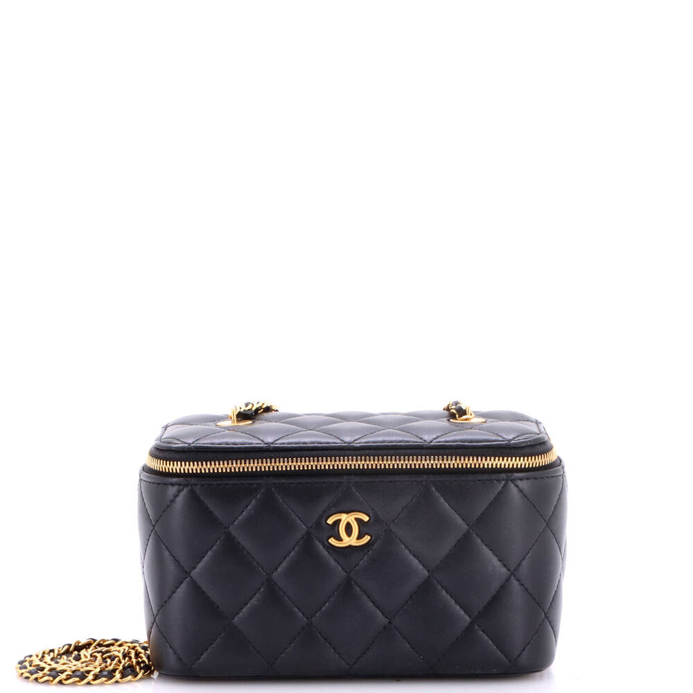 Chanel Small Coco de Toi Heart Vanity Case with Chain Quilted Lambskin